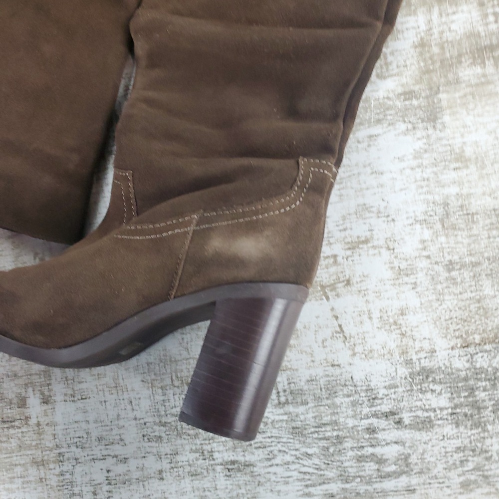 Steve Madden Emmett Womens Knee-High Boots Sz 8 M Chocolate Brown Suede Slip On - Picture 7 of 12
